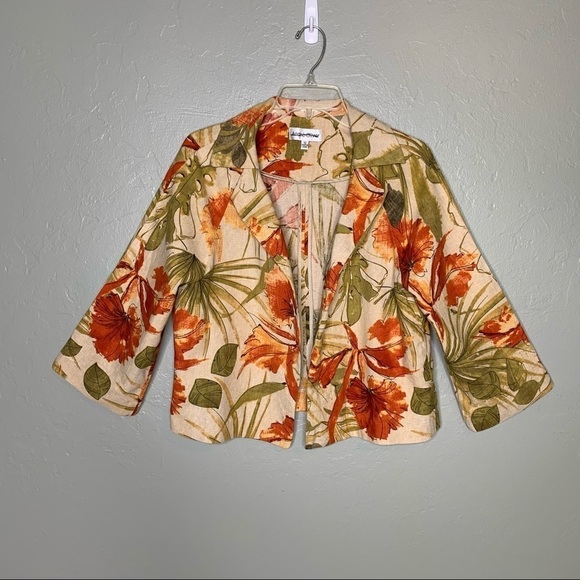 Andre’ Oliver Linen Open Front Blazer - Picture 8 of 9